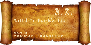 Maltár Kordélia névjegykártya